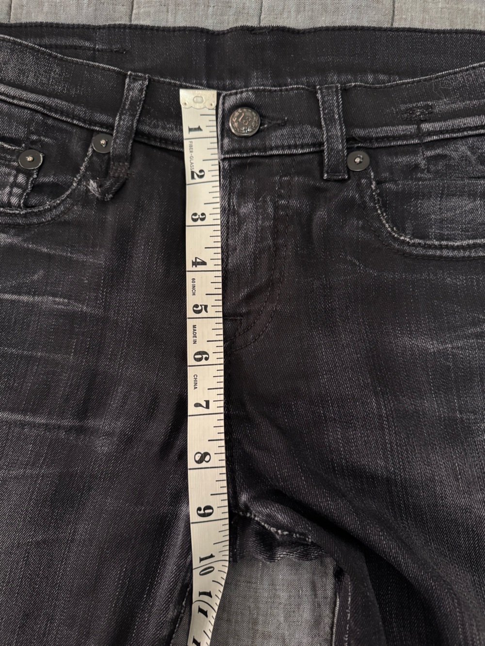 R13 Women's Black Washed Ankle Crop Jeans - Picture 9 of 13